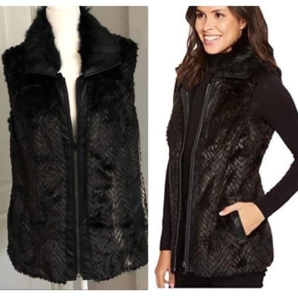 Tribal Faux Fur Vest w/Pockets - Picture 8 of 8